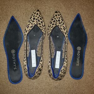 Rothy's The Point Leopard Print Knit Flats Shoes Size 9.5 Comfort Animal